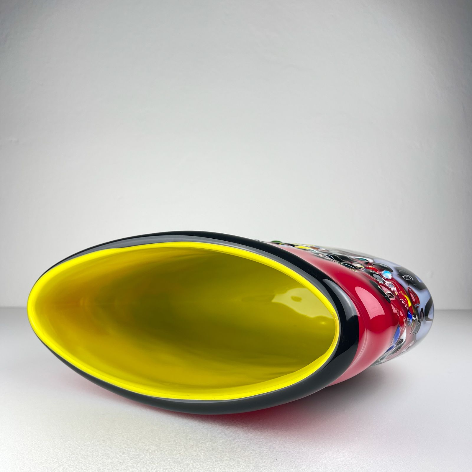 Large Vintage Murano Glass Vase Murrine, Italy 1980s photo for sale