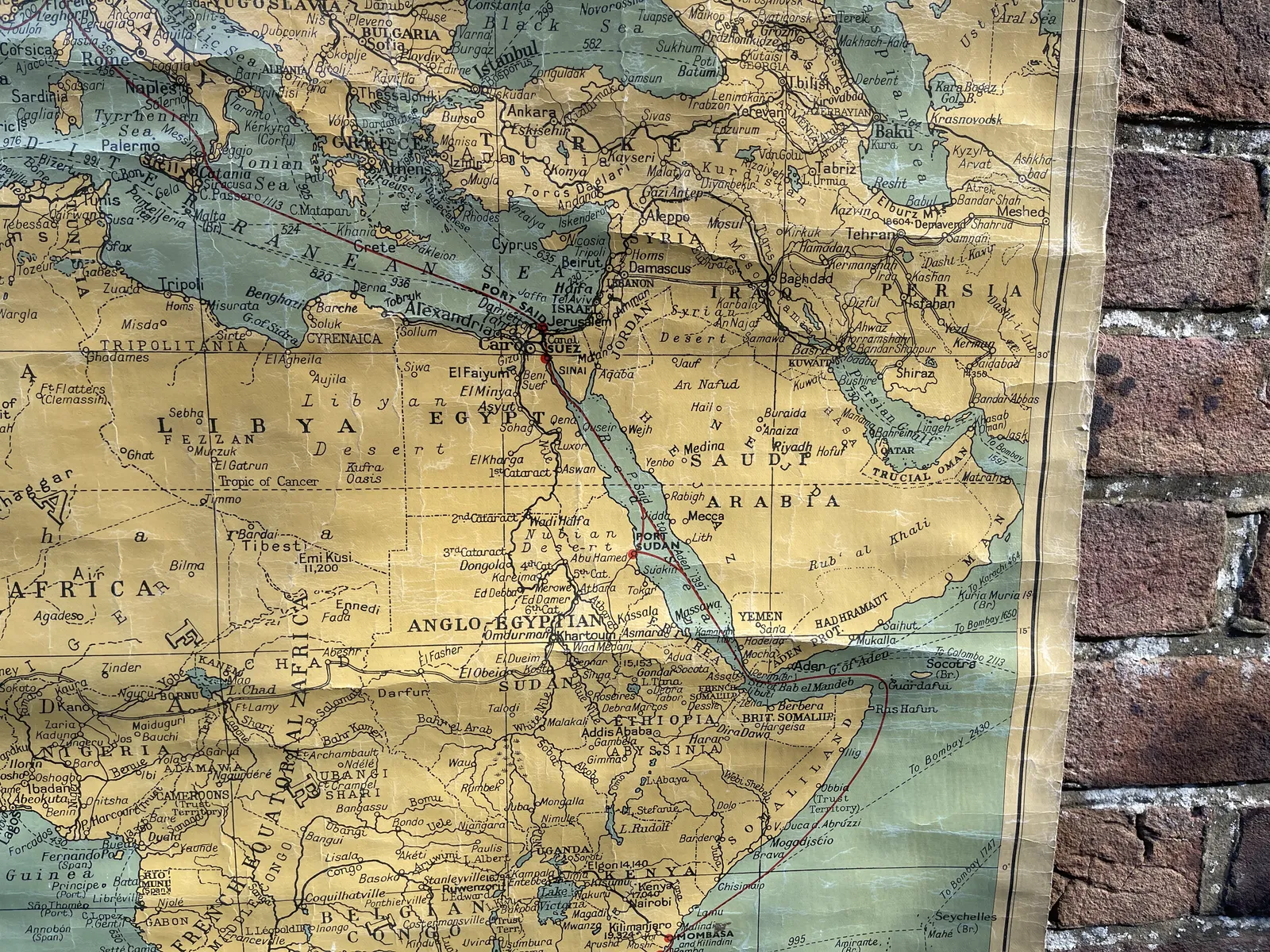 Linen Backed Holland Africa Line (Vns) Agents Route Map 1950 Oranjefontein photo 199.0