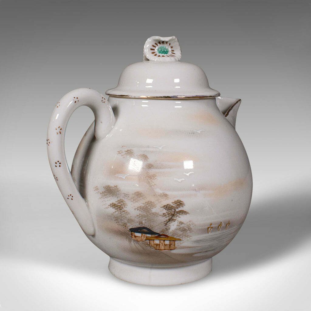 photo for sale Antique Kutani Tea Service, Japanese, Porcelain, Teapot, Cup & Saucer, Victorian