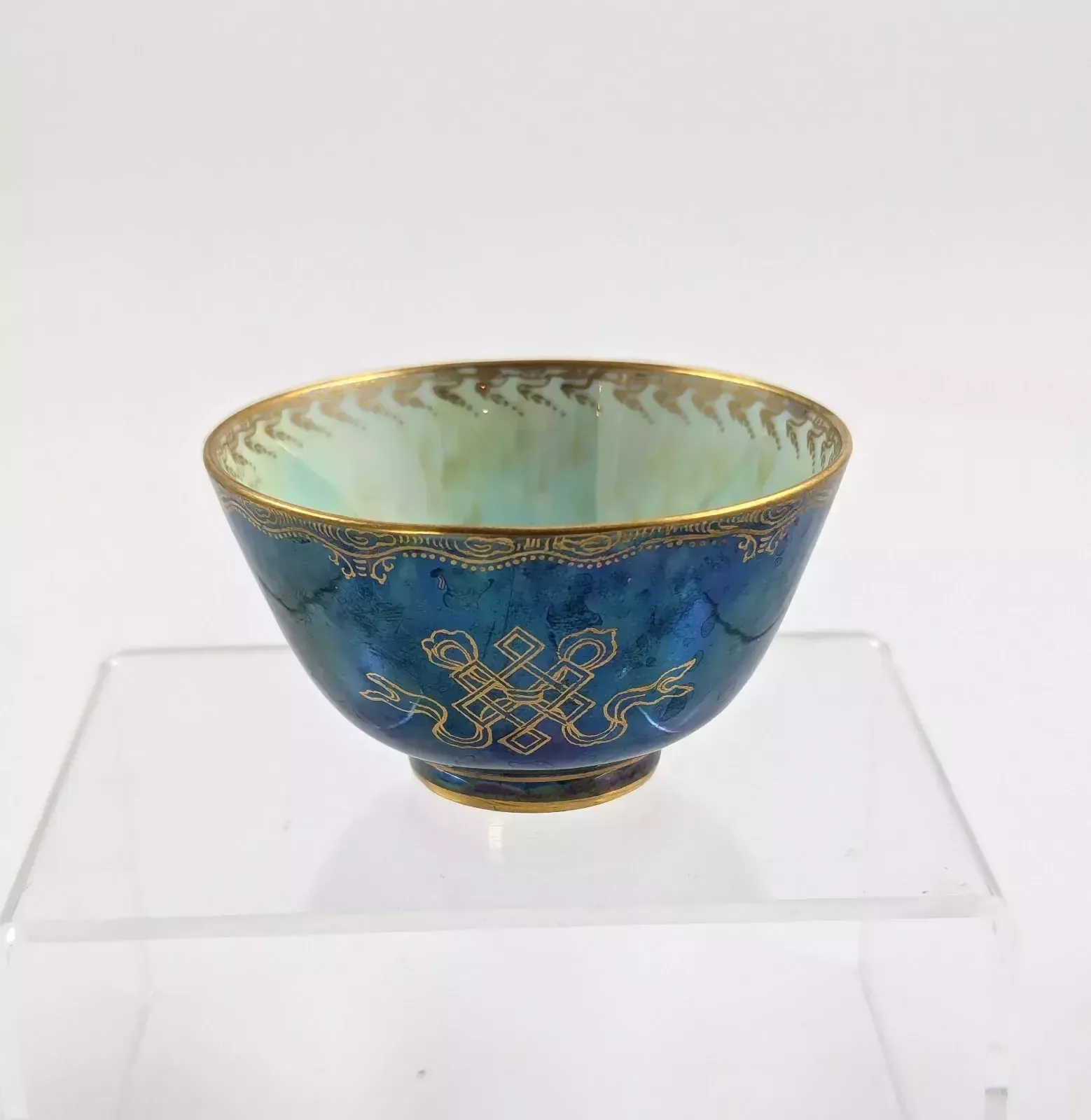 Daisy Makeig Jones Mottled Blue Lustre Bowl, Wedgwood, C. 1915 photo for sale