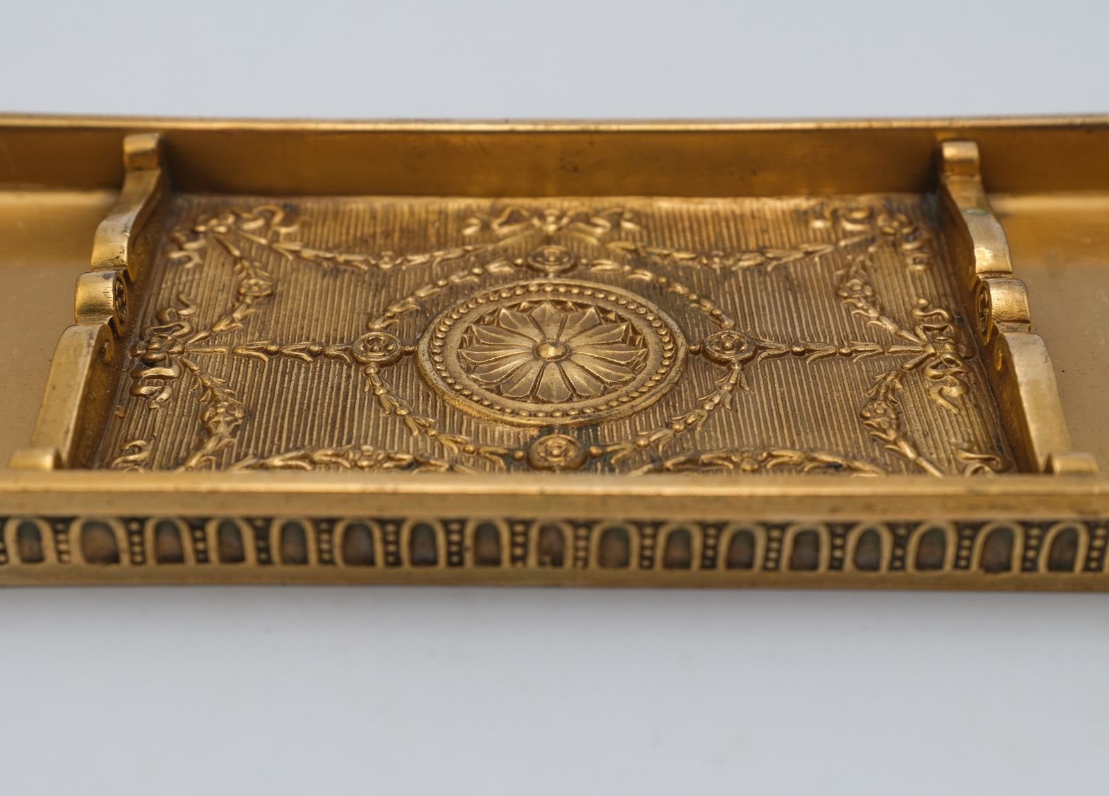 Antique Tiffany Studios Bronze Doré Pen Tray Neoclassical Taste photo Home Decor