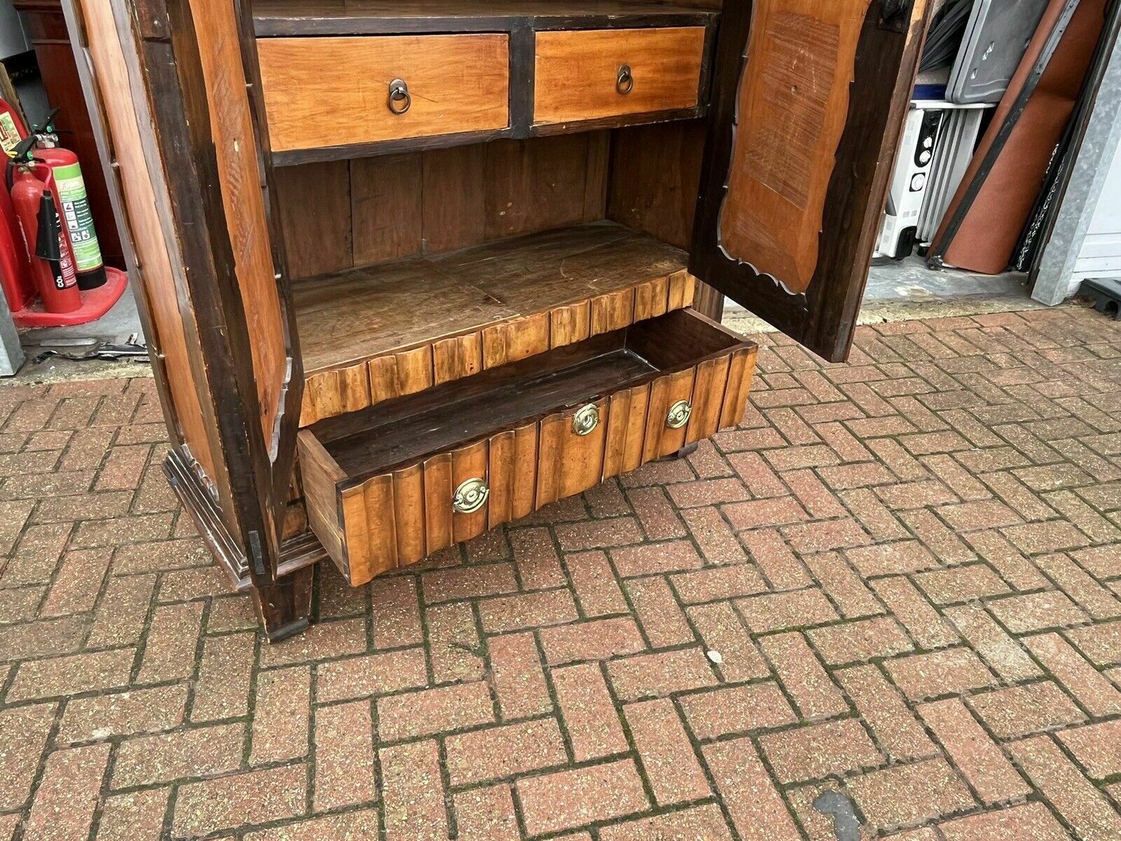 995.0 Antique Cabinet, Loads Of Storage, Secret Compartment. With Key photo