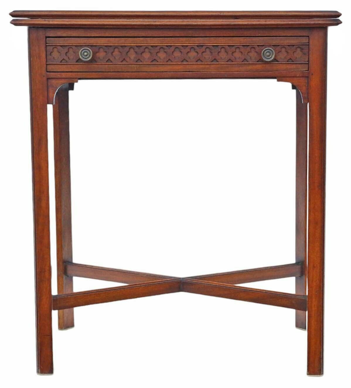 Antique Fine Quality Early 20th Century Mahogany Writing Card Table   Desk Side Dressing photo 1695.0