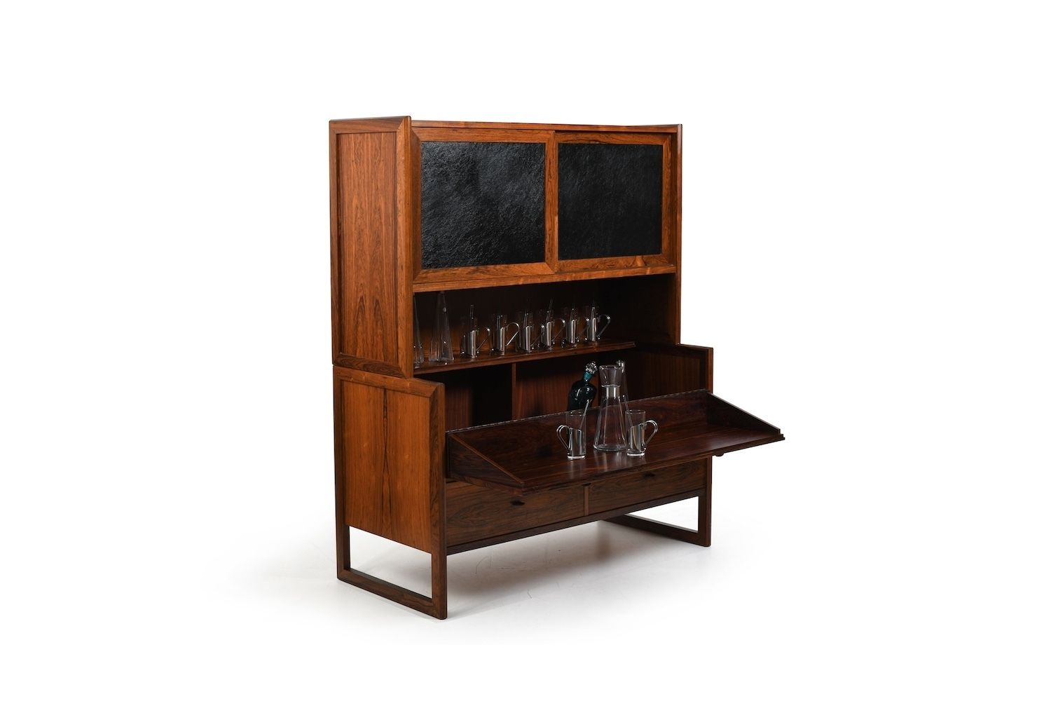 Rare Danish Bar Cabinet With Leather Parts 1960s photo furniture