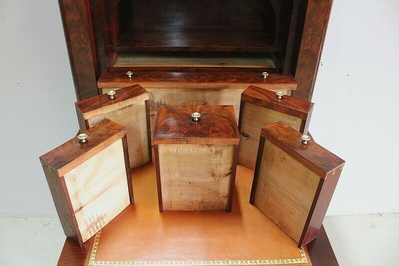 photo furniture Rare Small Secretary Convenient Restoration, 19th Century