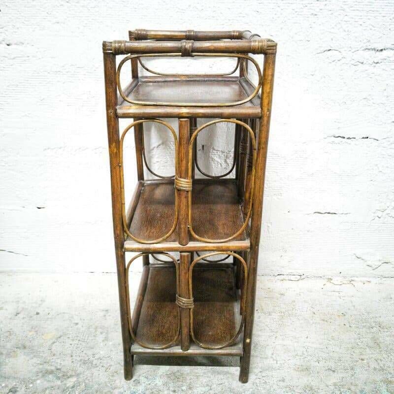 Small Rattan And Wood Shelf, Boho photo 50.0