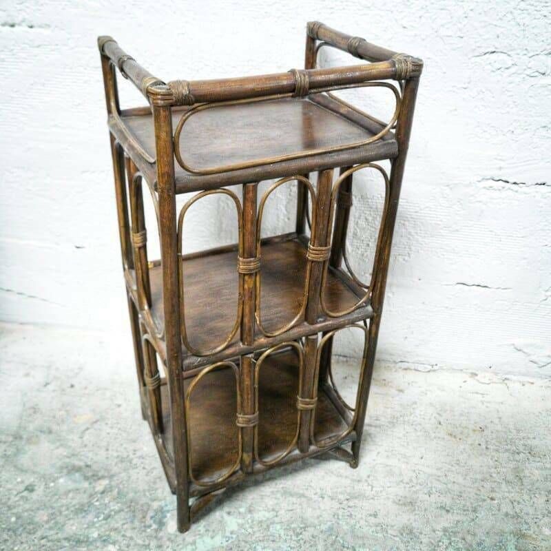 Small Rattan And Wood Shelf, Boho photo vinterior