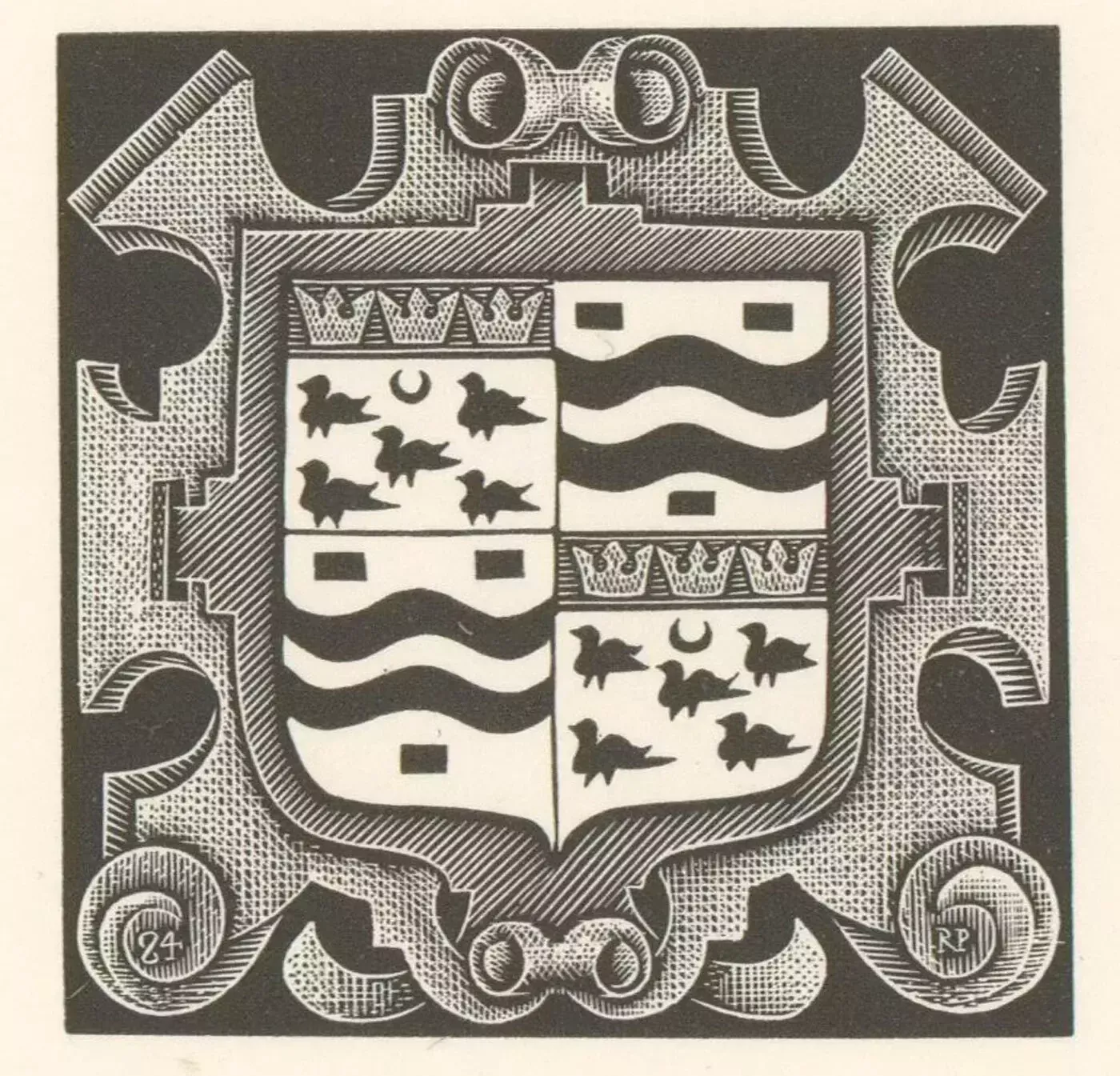 Richard Parker   1985 Woodcut, The Bodleian Library Bookplate