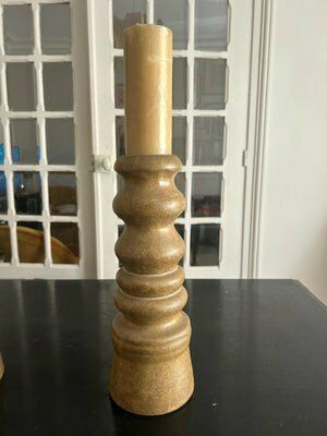 Large Brutalist Candleholders, 1970s, Set Of 2 photo for sale