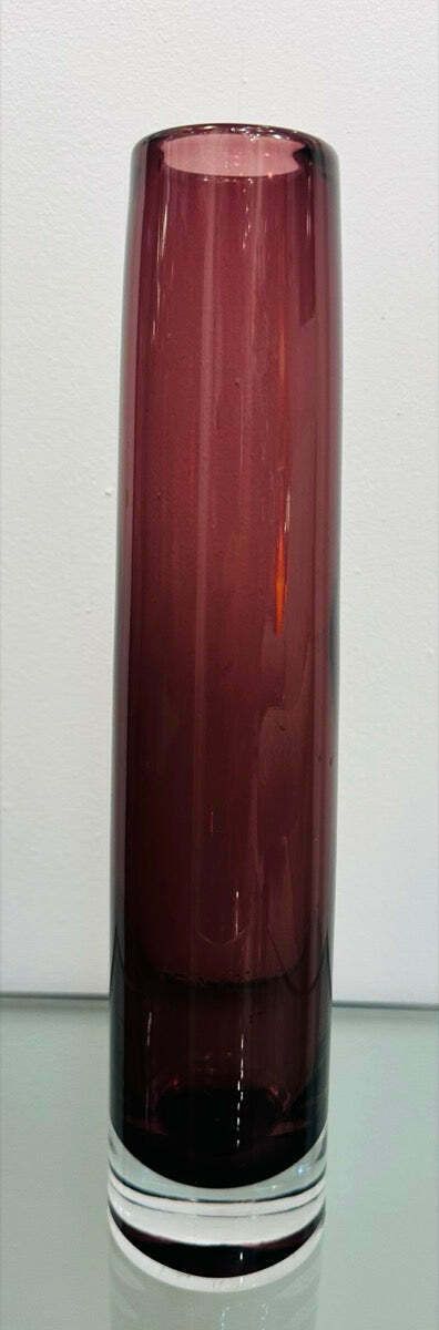 1960s Danish Handblown Purple & Clear Glass Vase photo furniture