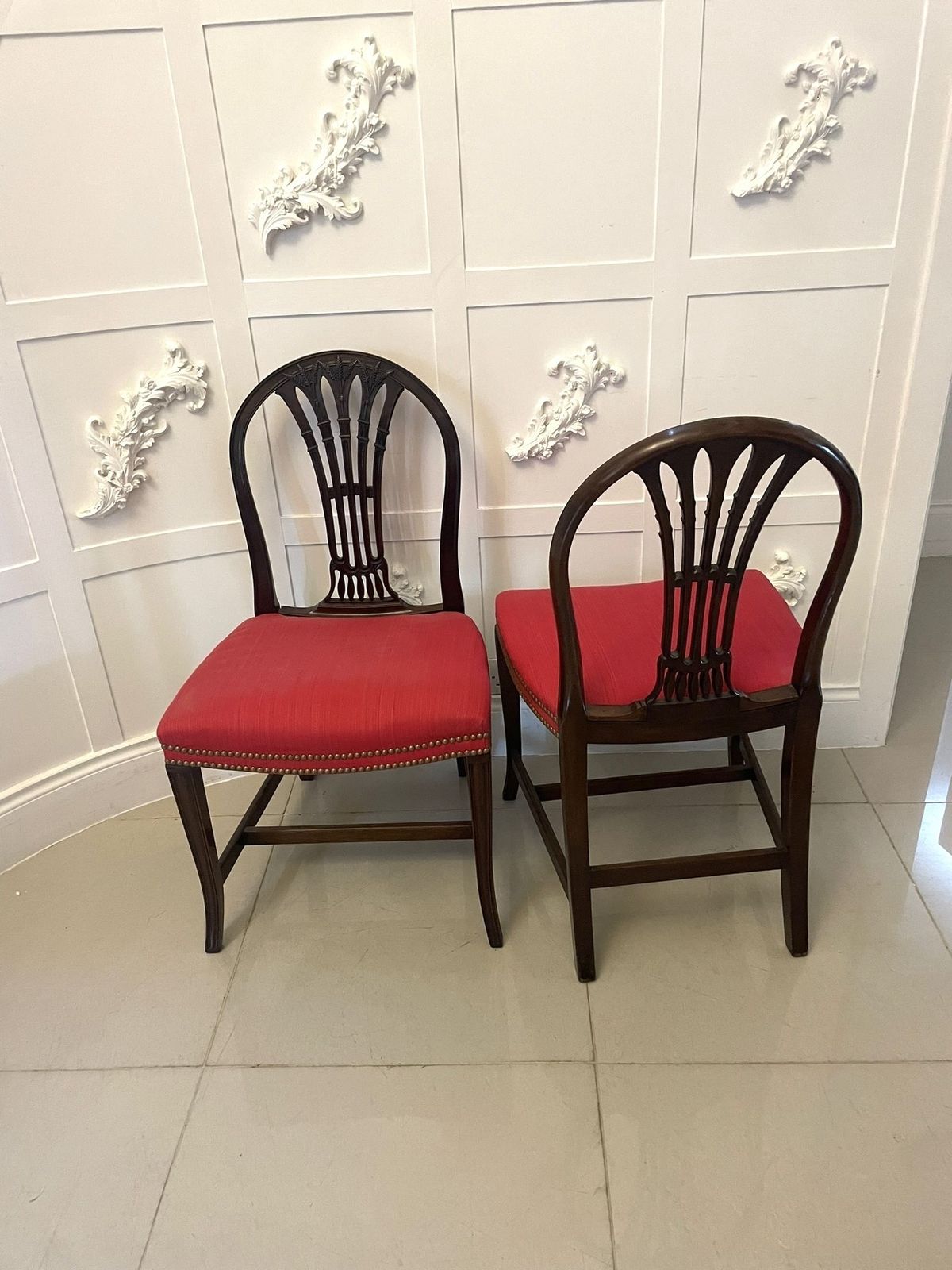 photo for sale Outstanding Quality Set Of 4 Antique 19th Century Carved Mahogany Dining Chairs