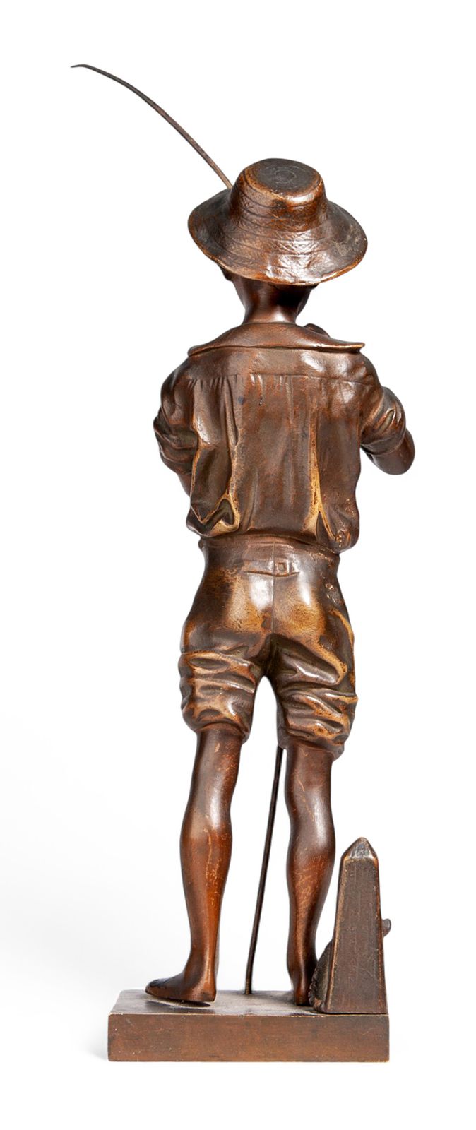 1890s Belle époque Bronze Sculpture Of A Young Fisherman 'Pêcheur' By The Sculptor Adolphe Jean Lavergne, France photo Art