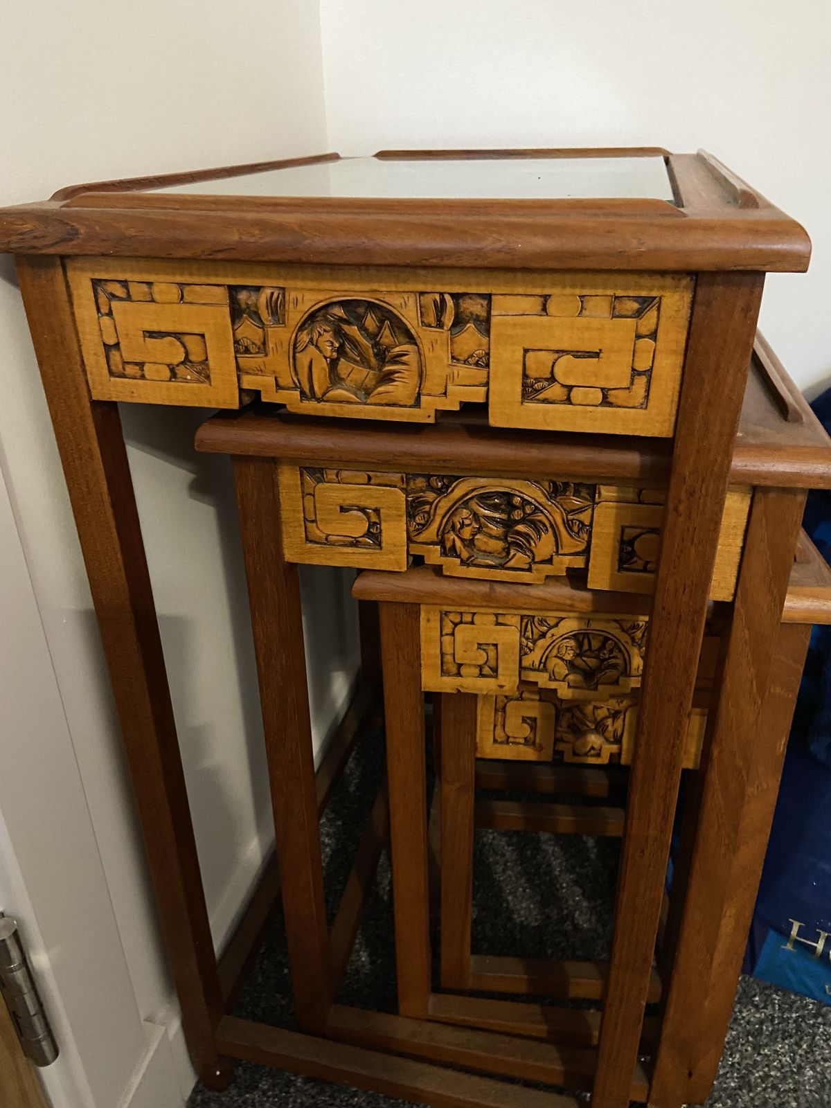 Chinese Carved Nest Of Tables, Early 20th Century Now £300 photo furniture