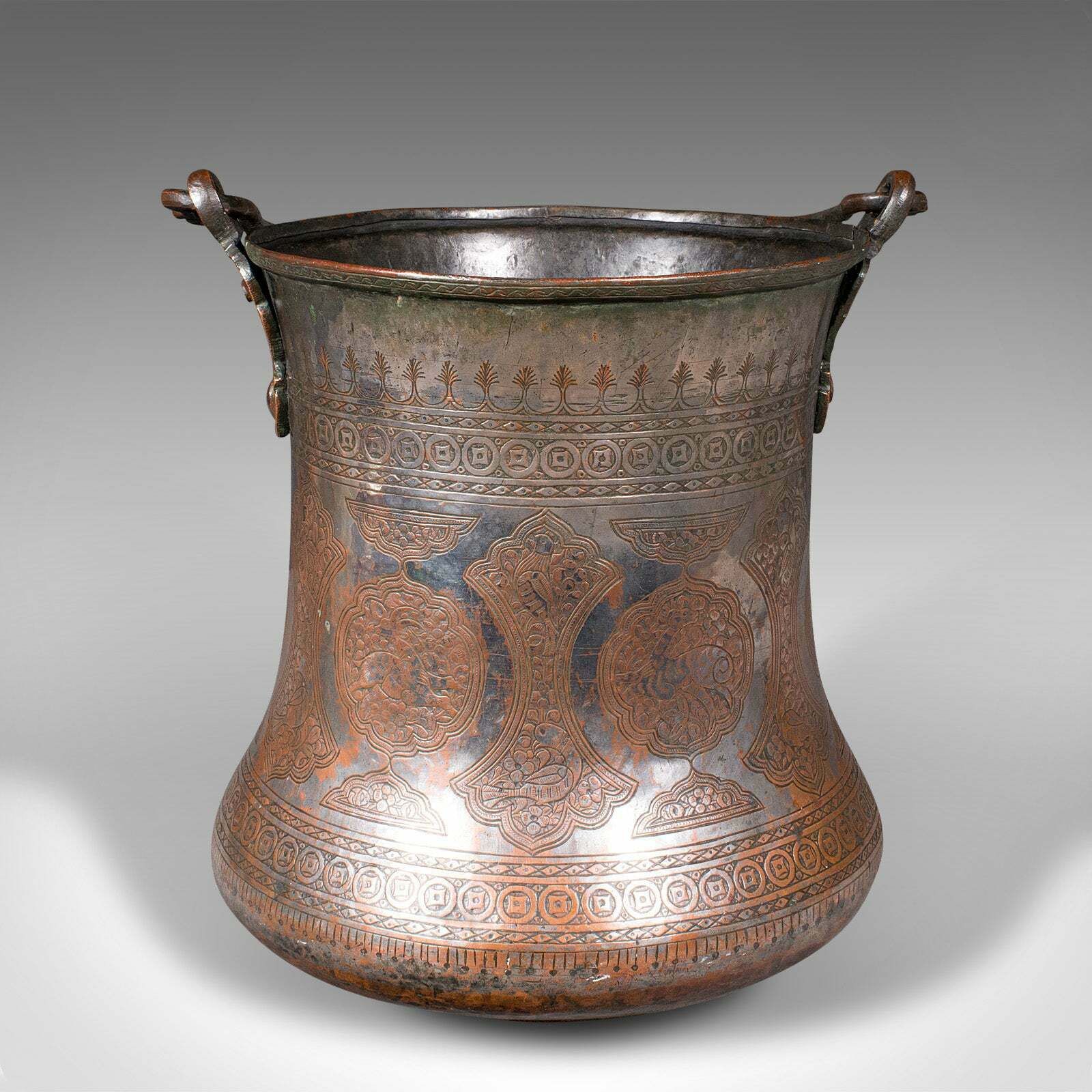 Antique Water Bucket, Burmese, Silvered Copper, Fireside Store, Georgian, C.1800 photo for sale