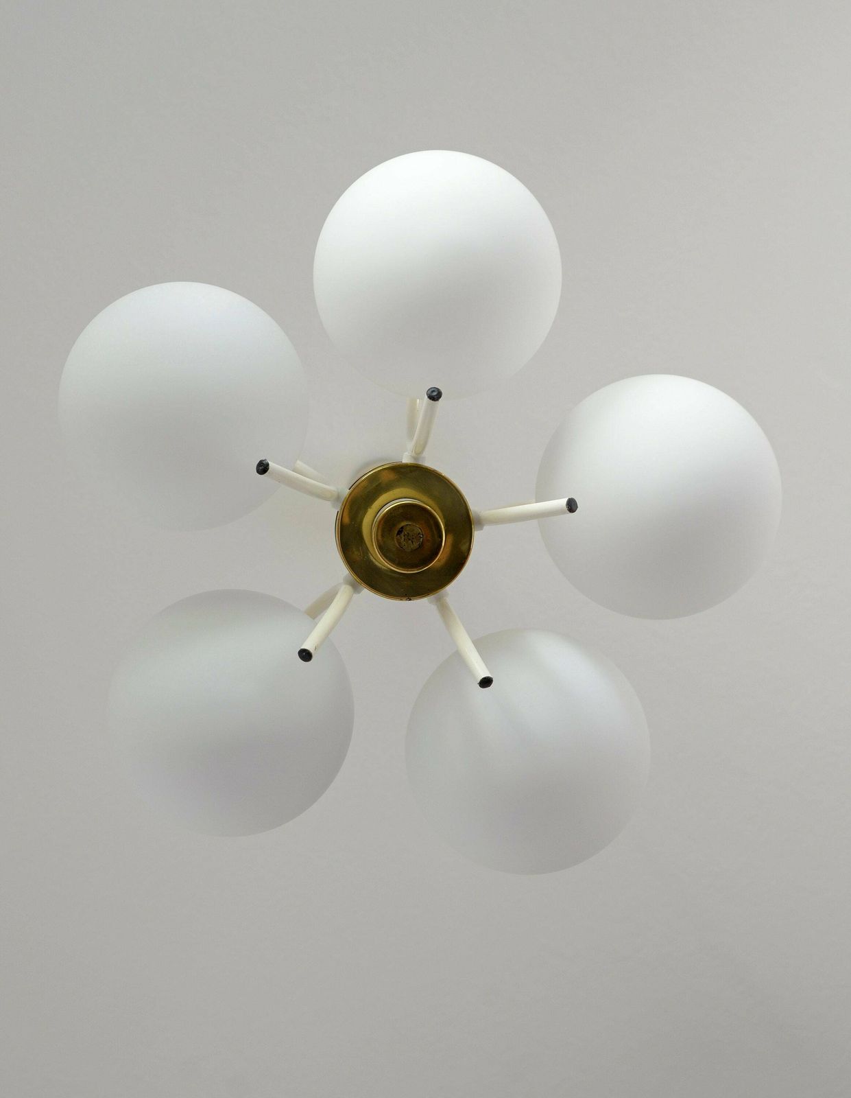 Mid Century Modern / Vintage Chandelier / Mcm Sputnik / Pendant Light Fixture / Yugoslavia 1970's / White Hanging Lamp / Retro Cool Lamp photo for sale