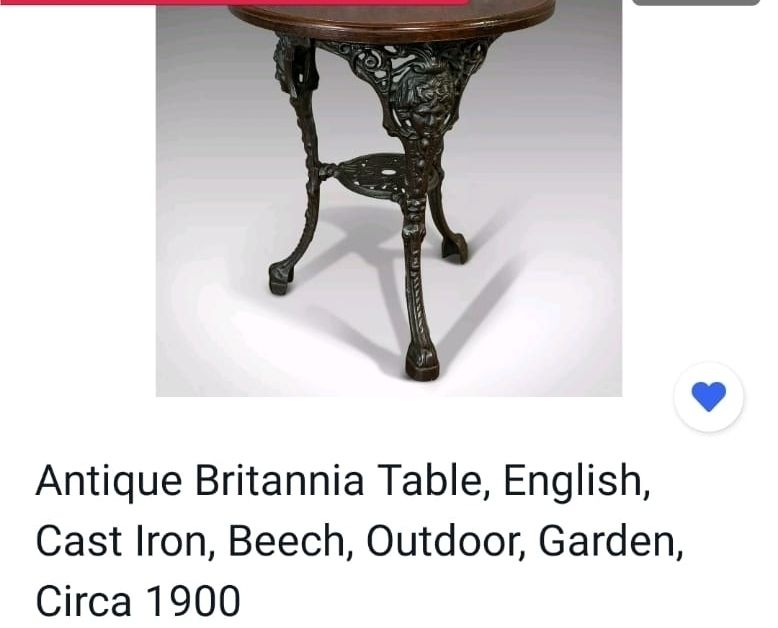 Antique Britannia Table, English, Cast Iron, Beech, Garden, Outdoor photo buy