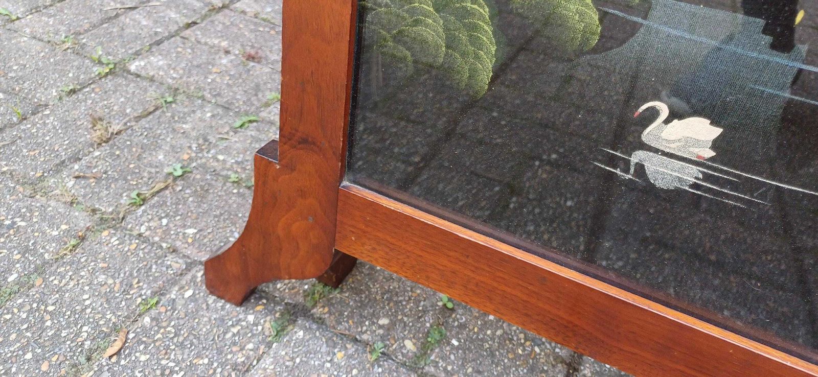 Outstanding Unusual Art Nouveau Hand Painted Oak Fire Screen. photo buy