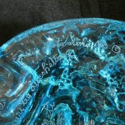 photo vintage Italian Murano Glass Bas Relief Tile By Gianfranco Lai Olla For Egidio Costantini, 1986