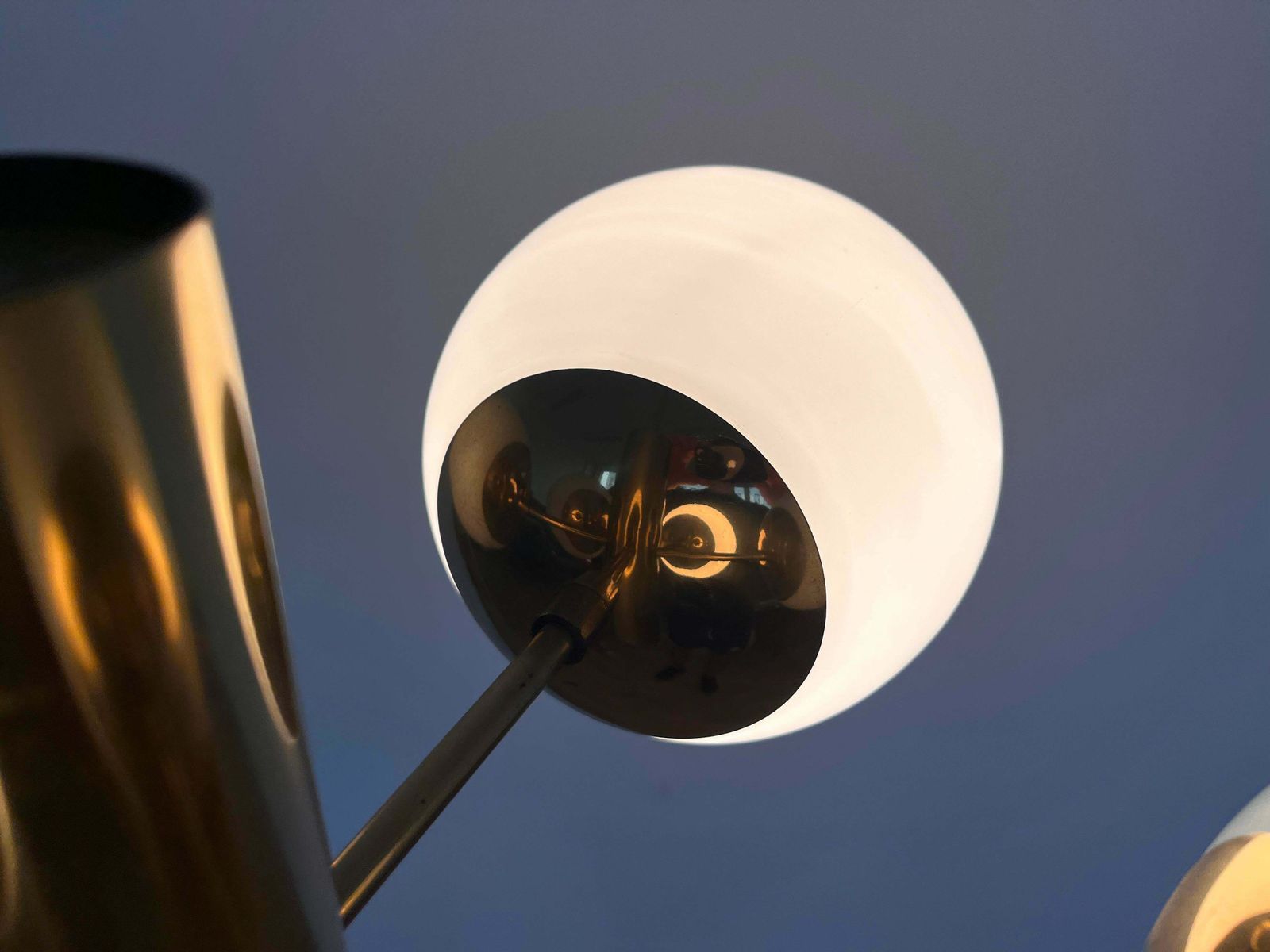 Big Brass Mid Century Sputnik Style Chandelier/ Pendant By Kaiser, 1970's photo buy