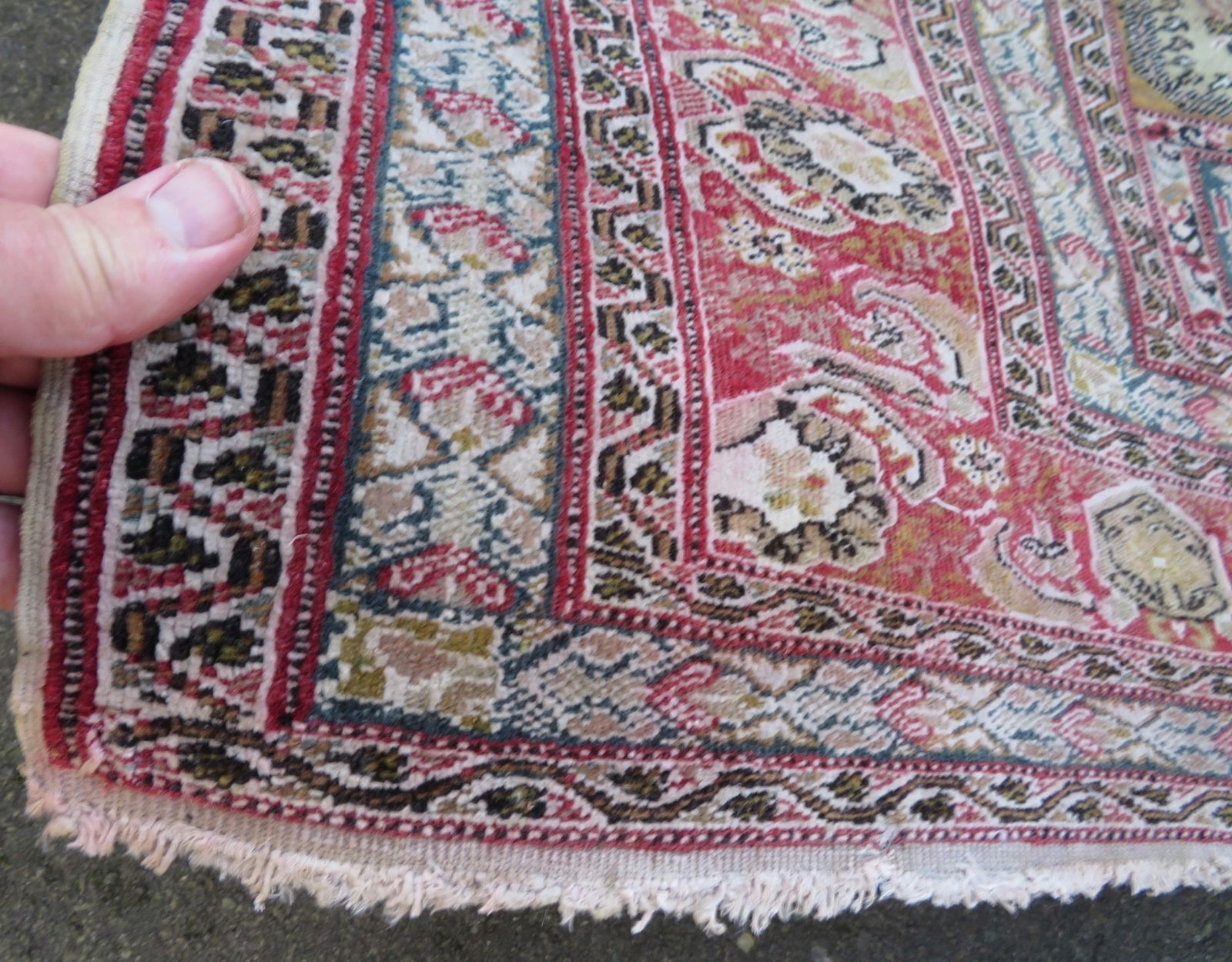 photo buy Antique Turkish Kayseri Prayer Rug.Pistachio/Aquamarine Central Ground. 171cm X 138cm.