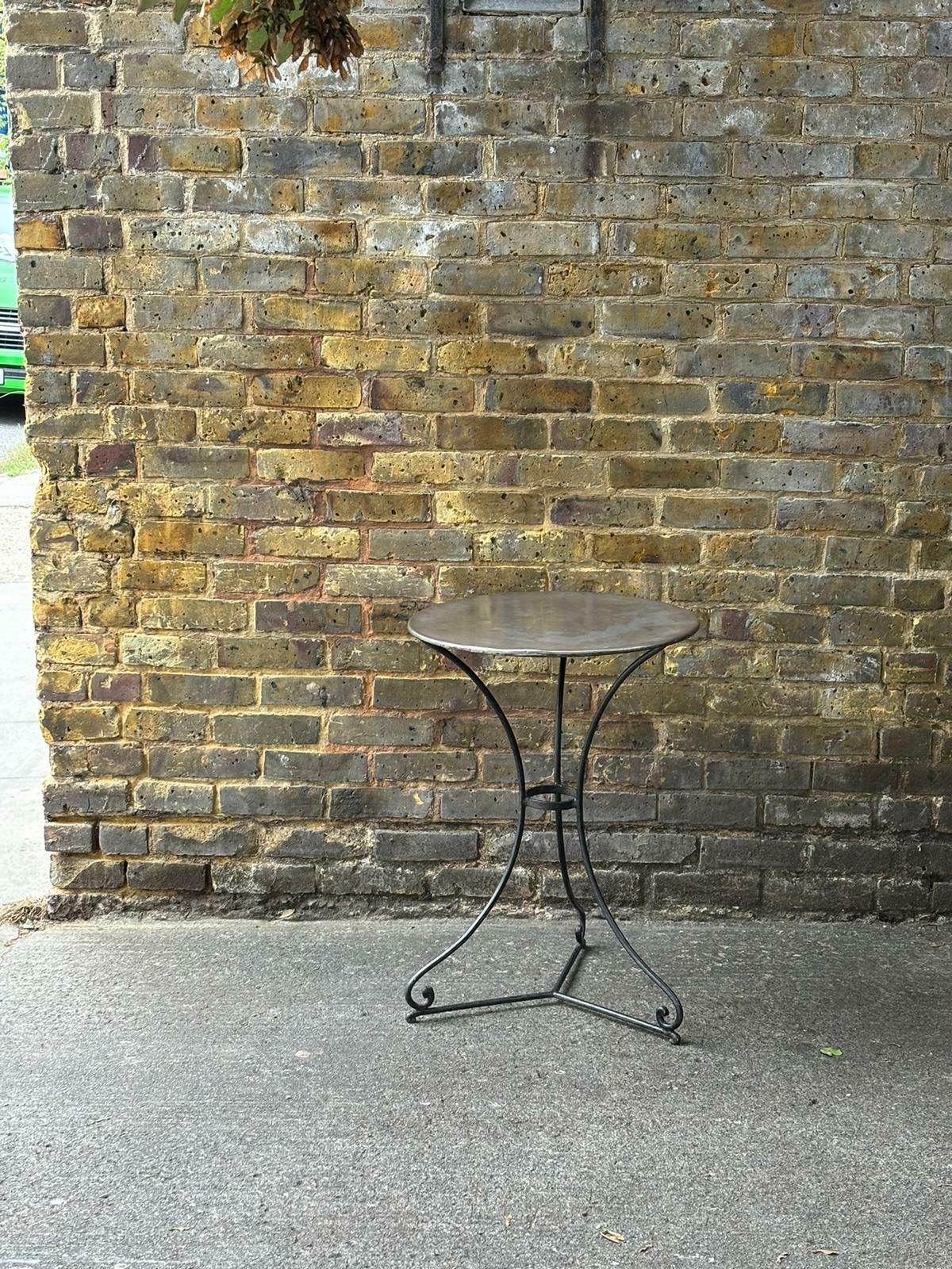 Vintage Zinc Top Bistro Table photo for sale