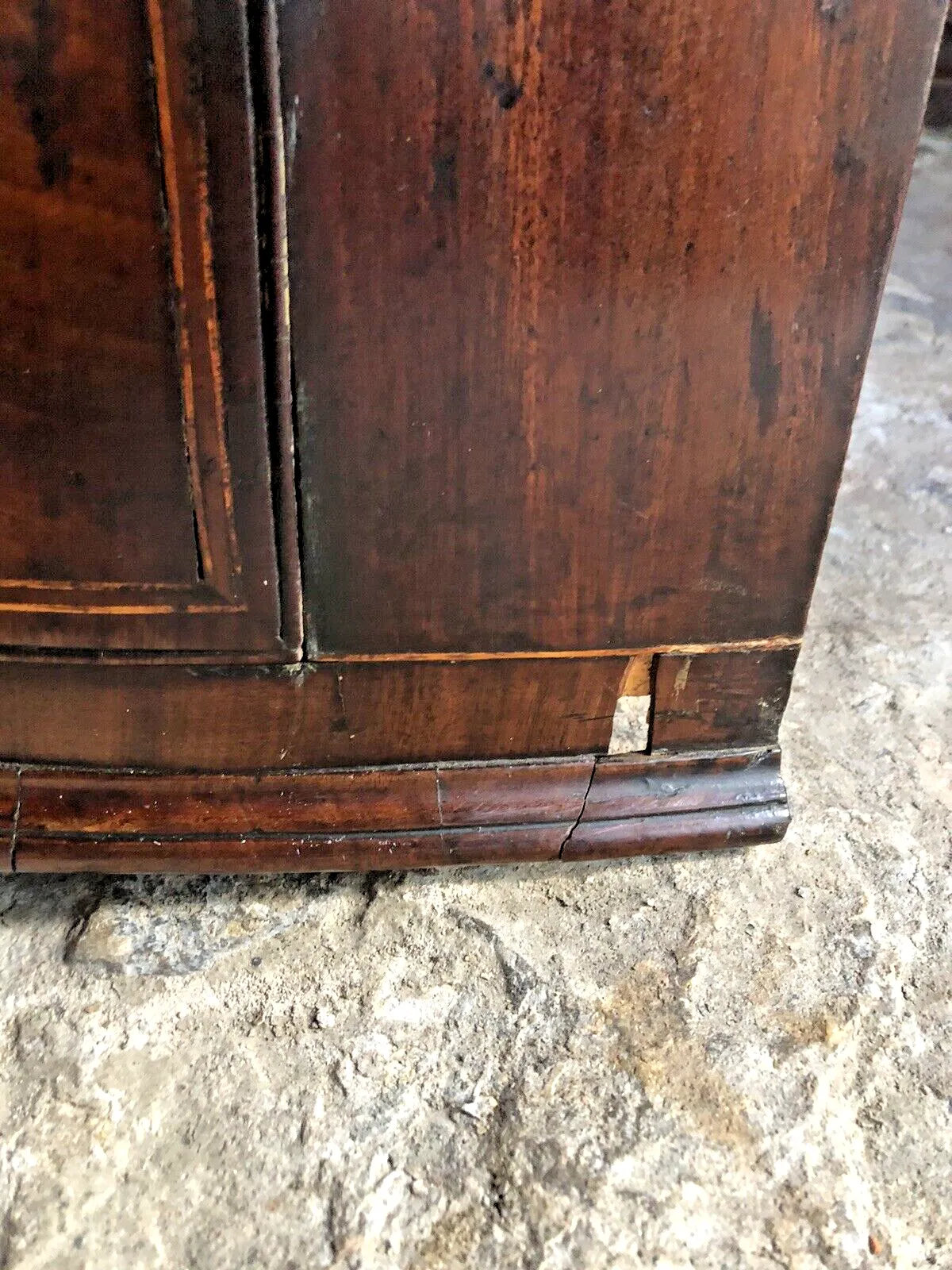 Furniture Fine Quality Antique Mahogany Tall Georgian Marquetry  Corner Cabinet W/Key photo