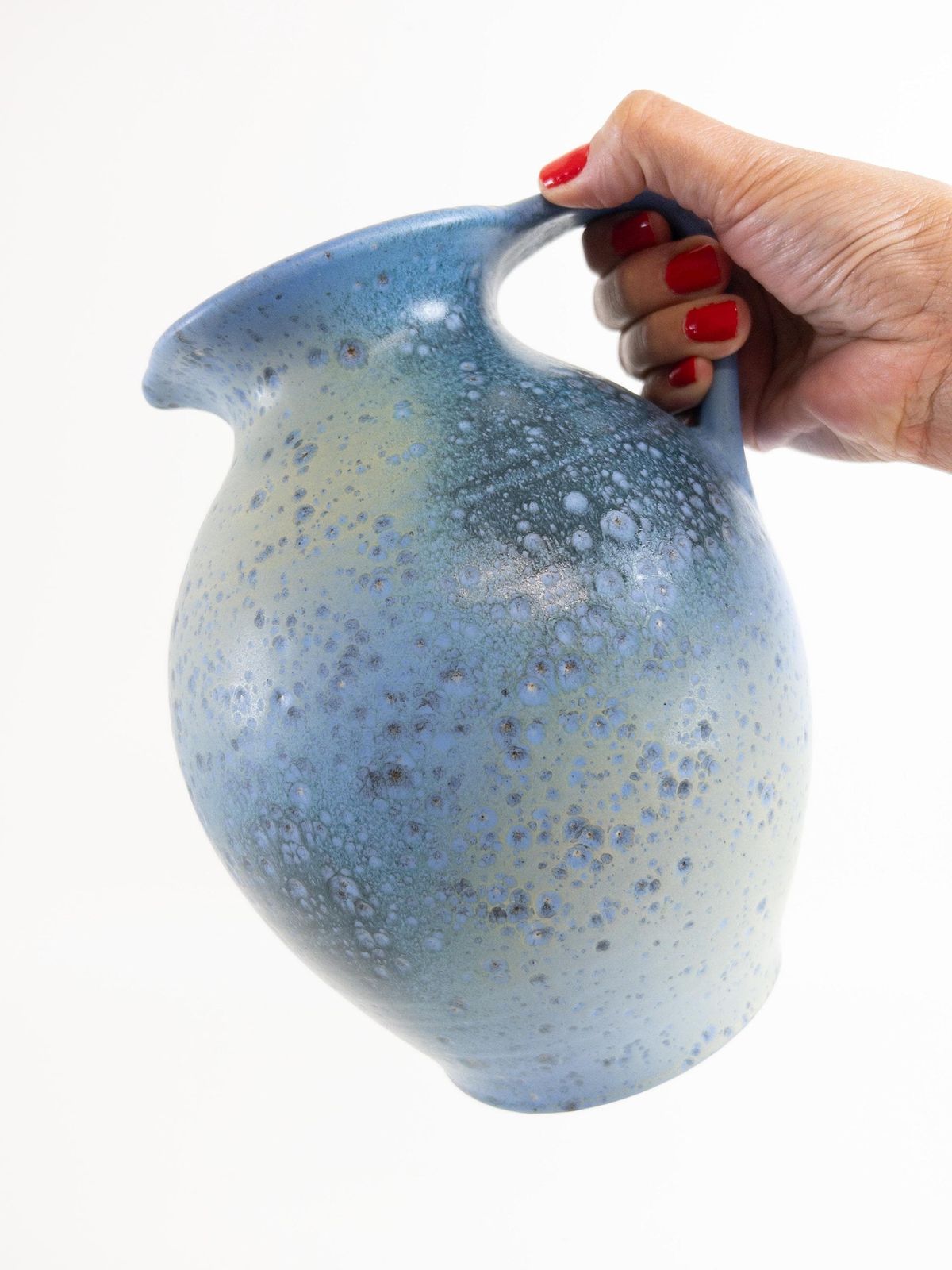 West German Vase By Scheurich   Large Blue Green Handled Vase   Scheurich 603 22 photo for sale
