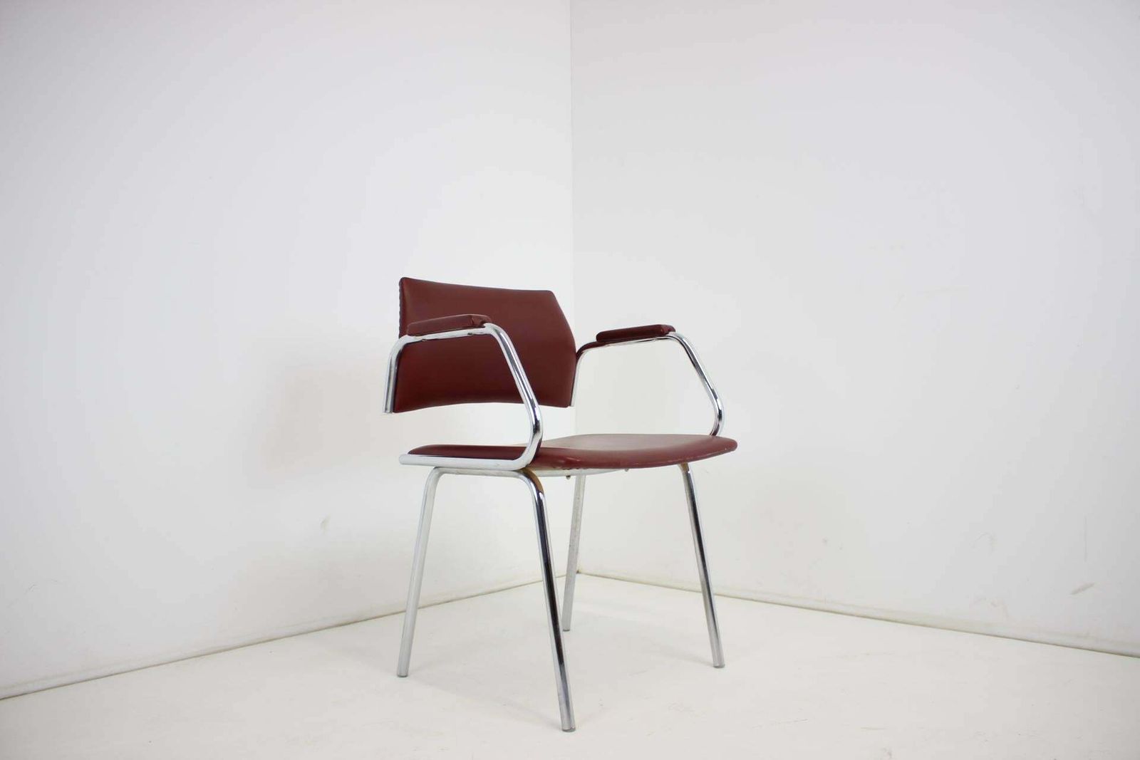 Chrome (Faux) Leather Armchair By Kovona, 1980's, Czechoslovakia photo buy