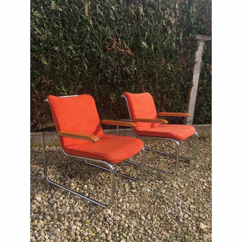 Pair Of Vintage Mb Lounge Armchairs By Marcel Breuer For Knoll photo furniture