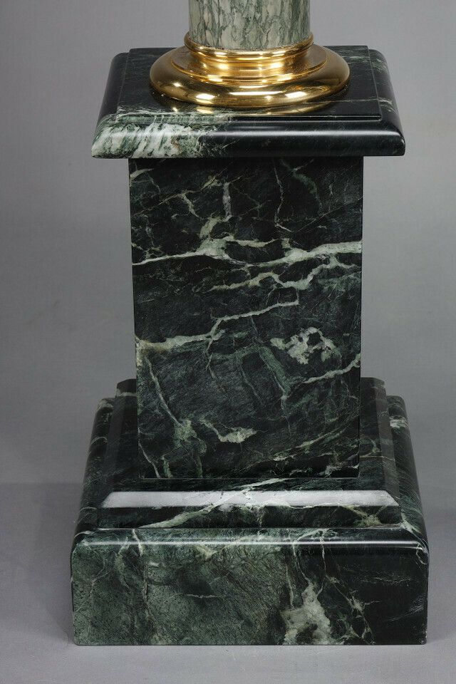 photo furniture 4 Columns In Green D'estours Marble And Gilded Bronze Corinthian Capital