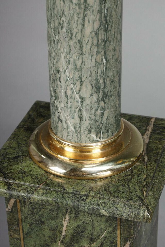 Pair Of Columns In Green Estours Marble And Light Green Base With Corinthian Capitals photo 9346.0
