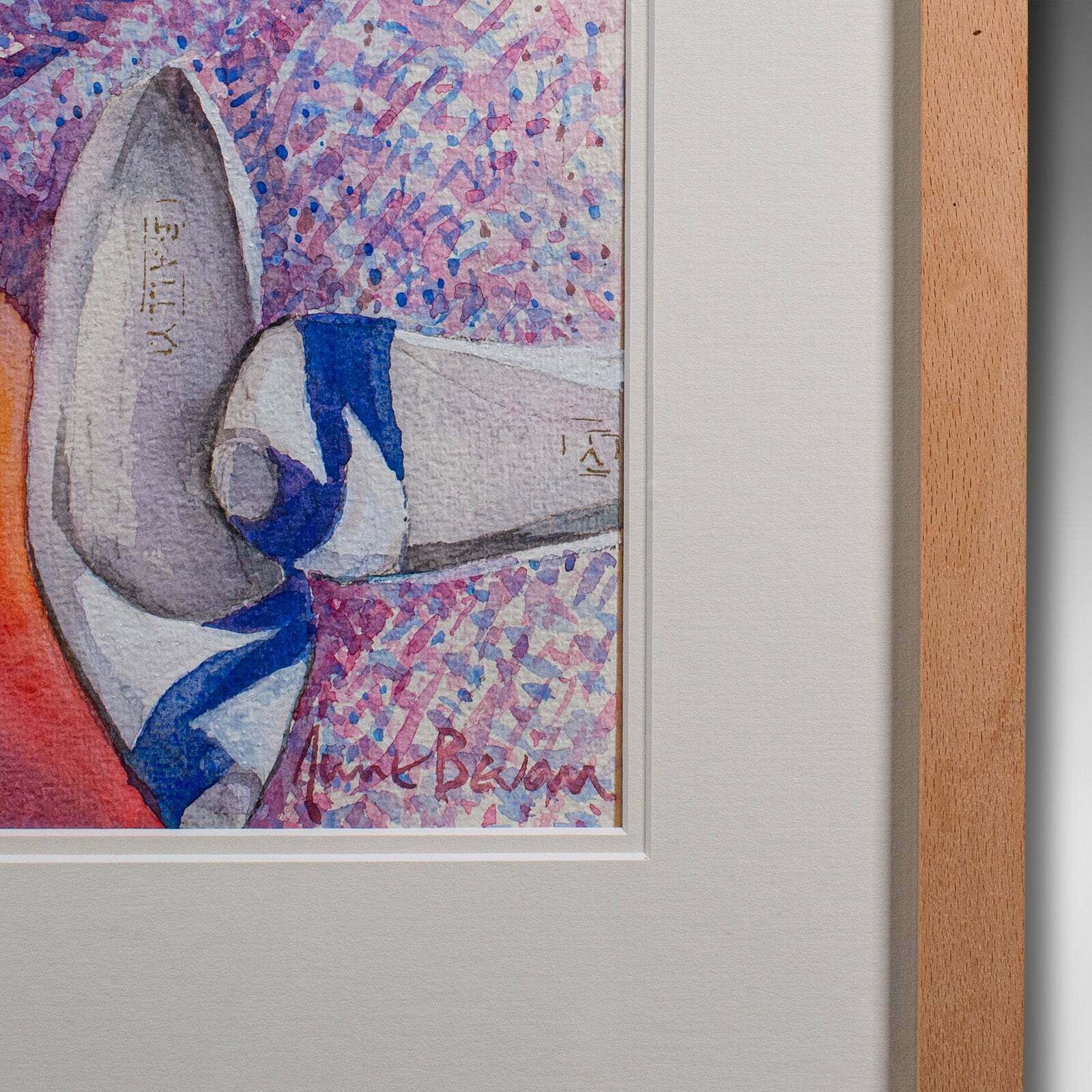 Vintage Fashion Watercolour, English, Framed Painting, Signed Art, Circa 1990 photo buy