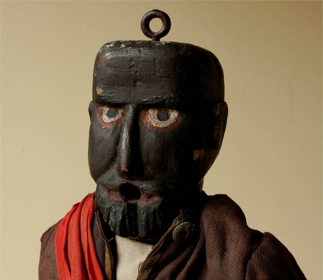 Antique Puppet Figure. Marionette Black Man. Folk Art Mannequin Doll. photo furniture