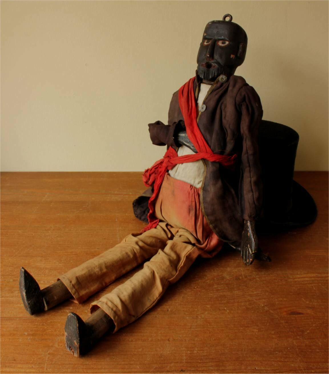 Antique Puppet Figure. Marionette Black Man. Folk Art Mannequin Doll. photo buy