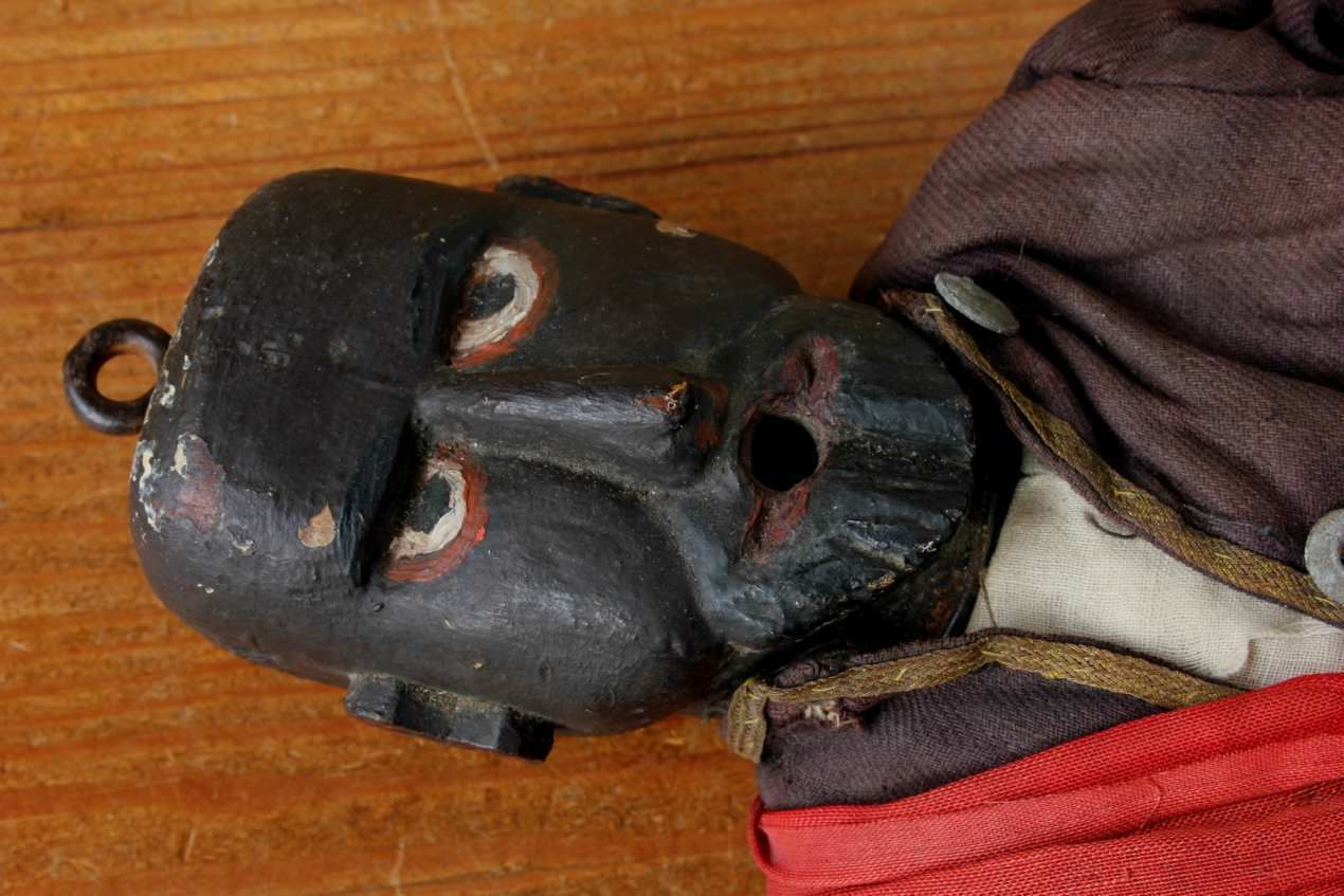 photo furniture Antique Puppet Figure. Marionette Black Man. Folk Art Mannequin Doll.