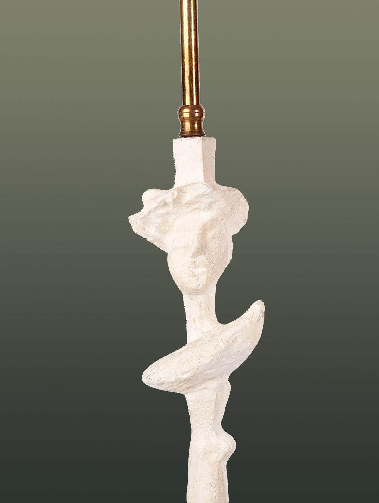 1940s Expressionist Plaster And Brass Sculptural Lamp 'Tête De Femme' Designed By Alberto Giacometti, France photo 6900.0