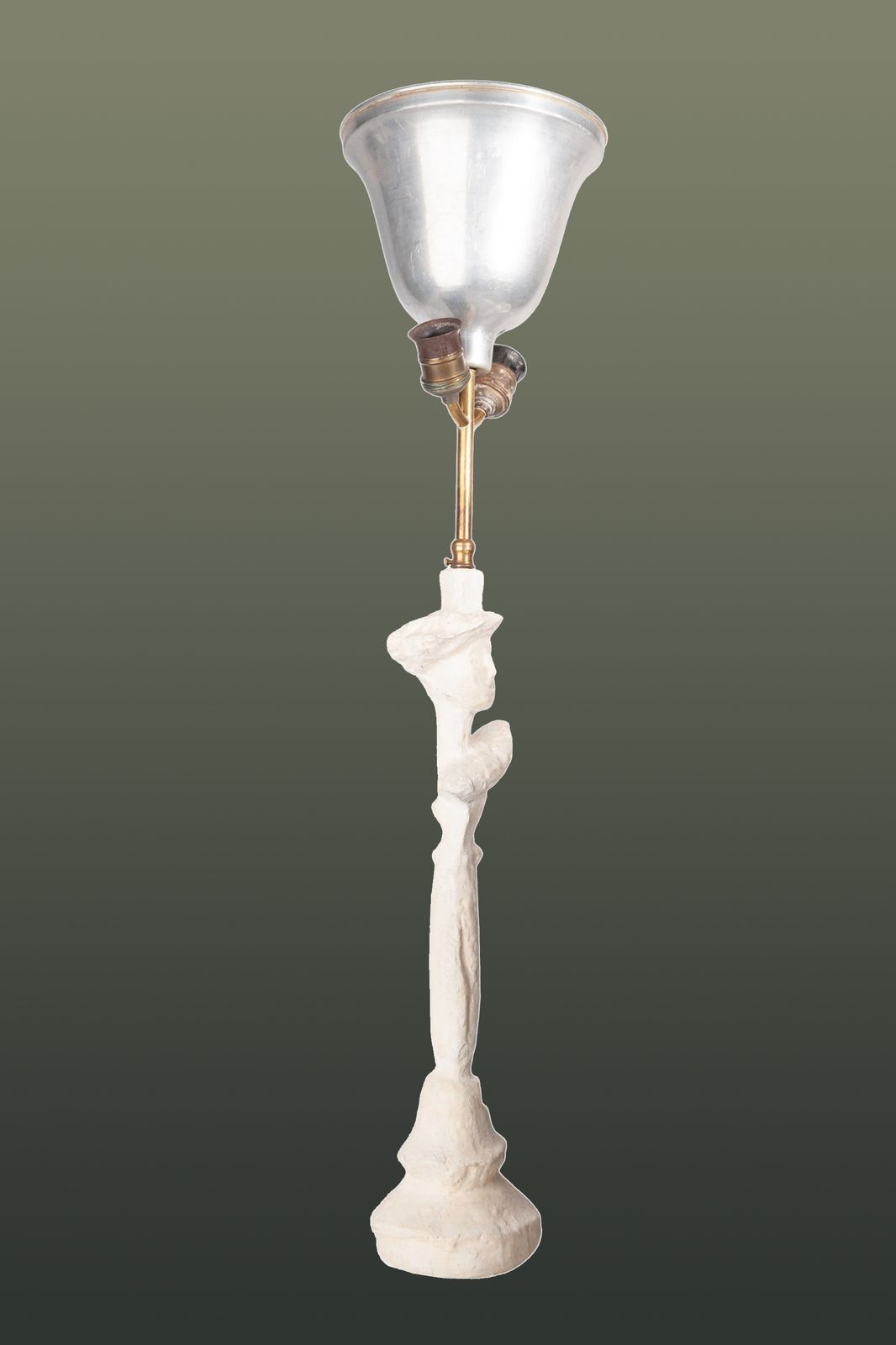 1940s Expressionist Plaster And Brass Sculptural Lamp 'Tête De Femme' Designed By Alberto Giacometti, France photo vinterior