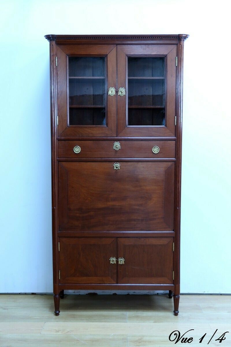 Mahogany Guillotine Secretary, Louis XVI Period – Late 18th Century photo vinterior