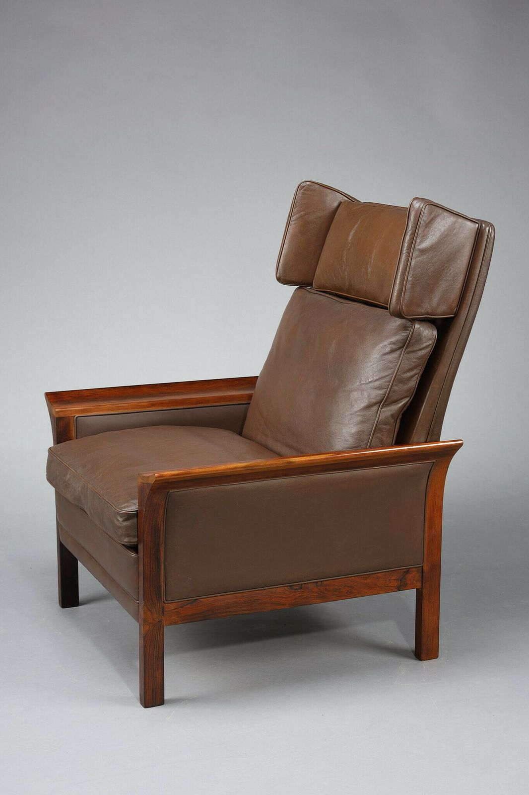 Furniture Living Room Furniture In Rosewood With A Sofa And A Pair Of Leather Armchairs photo