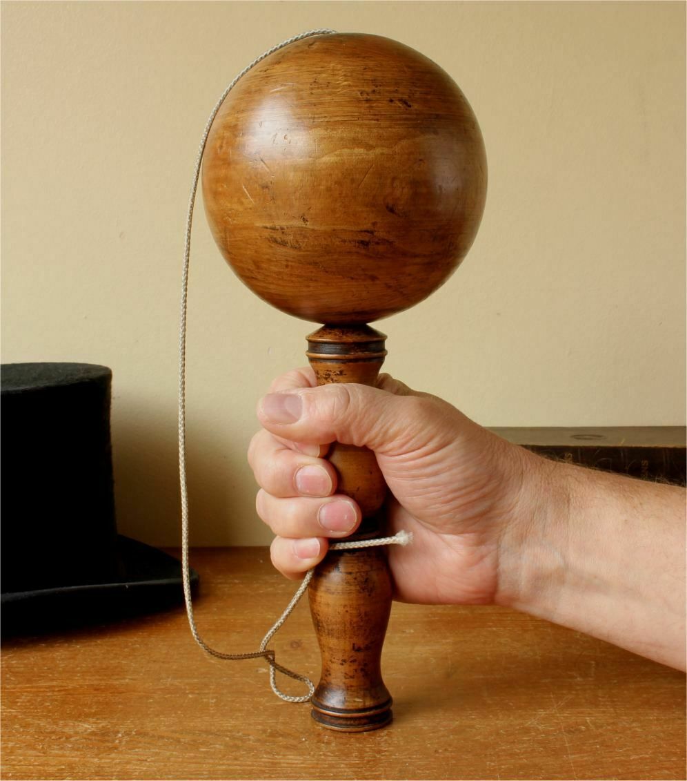 X Large Wooden Bilboquet. 19th Century Wood Cup & Ball Game. Bilbocatch.