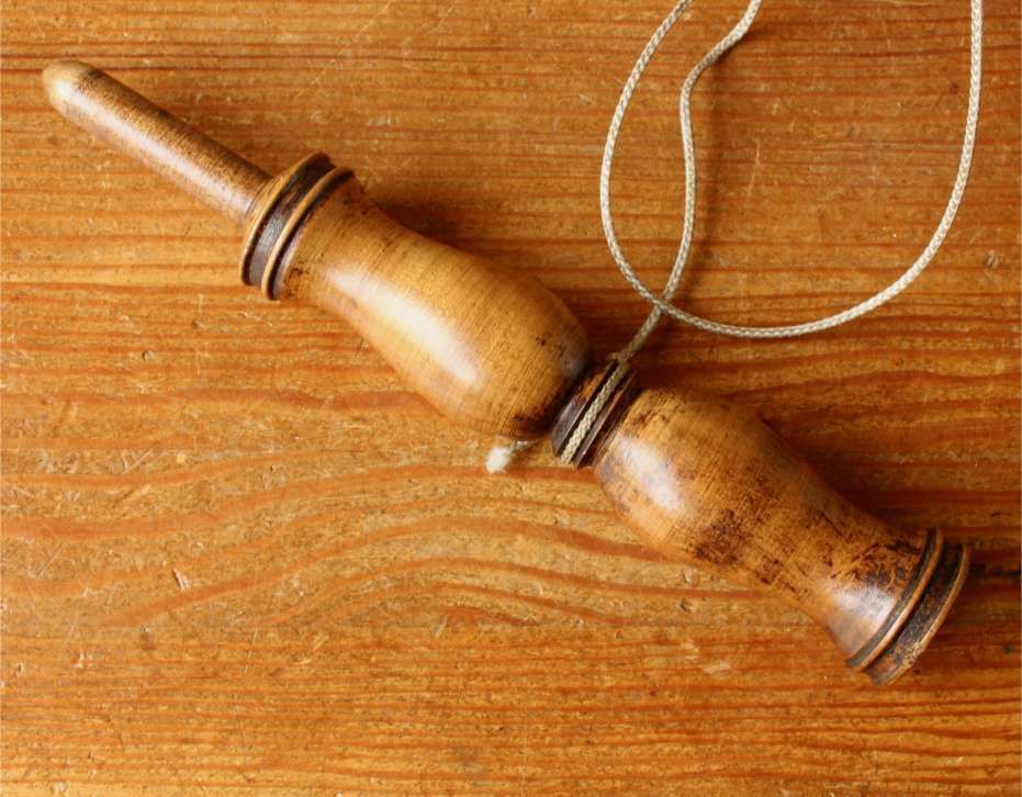 X Large Wooden Bilboquet. 19th Century Wood Cup & Ball Game. Bilbocatch. photo vintage