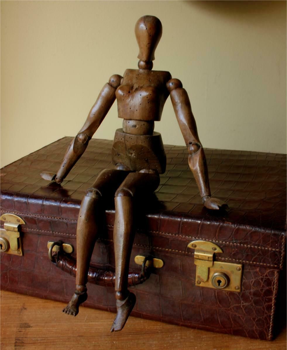 Female Artist Lay Figure. Wood Articulated Mannequin Doll. 19th Century.