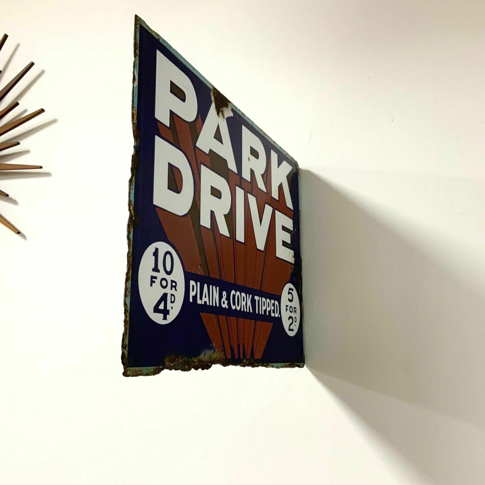 Park Drive Cigarettes Double Sided Enamel Advertising Sign /1 photo for sale