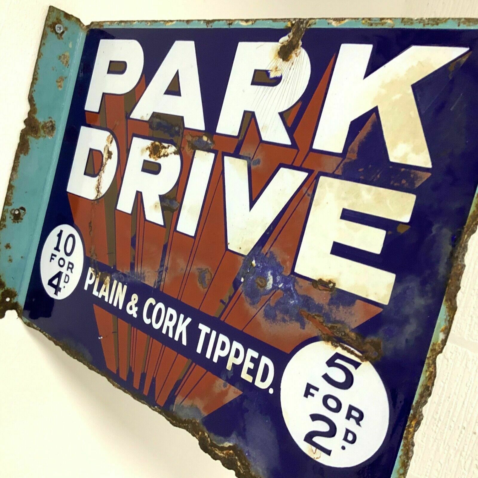 Park Drive Cigarettes Double Sided Enamel Advertising Sign /1 photo 345.0
