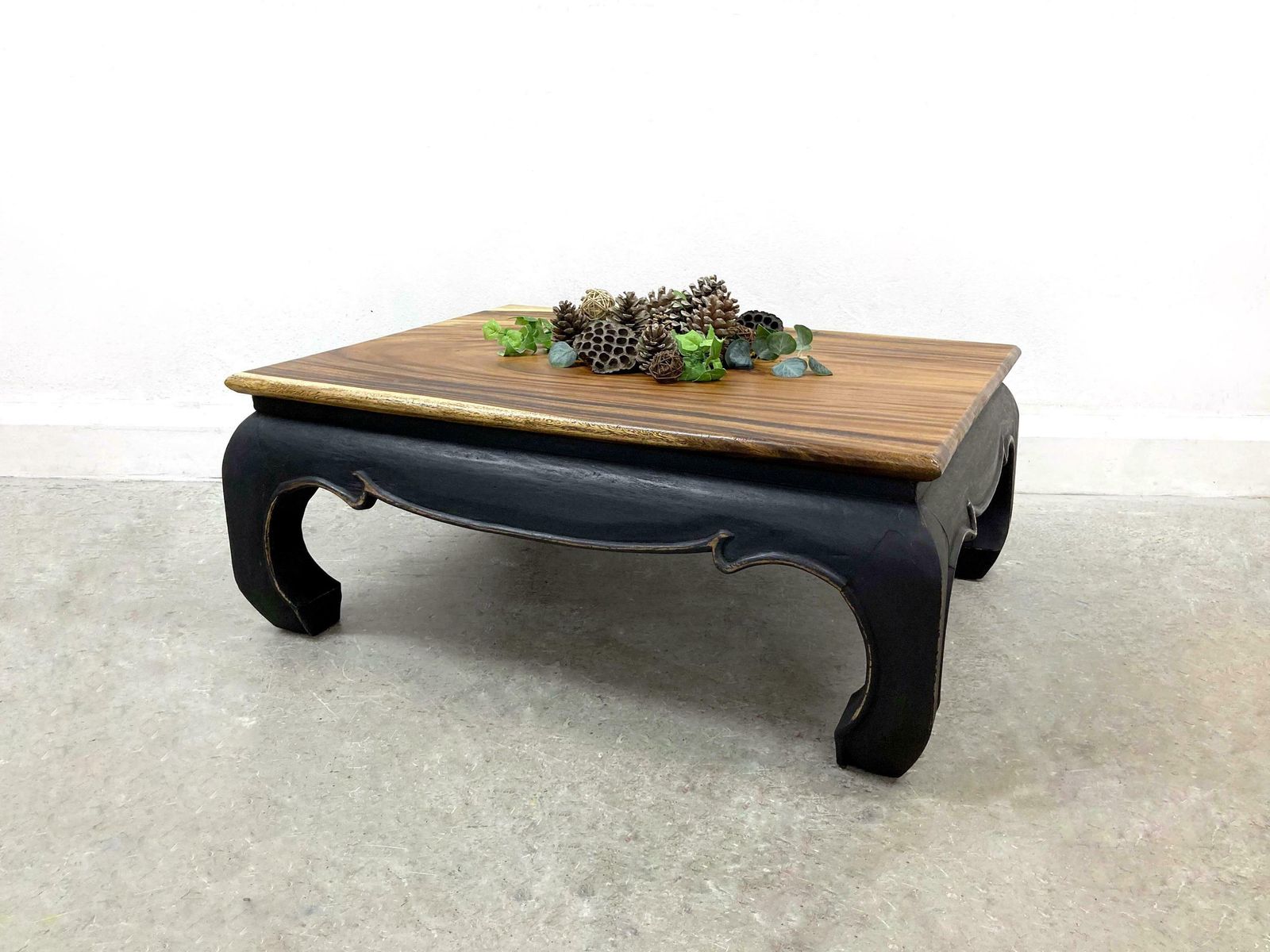 Coffee Table. Low Rustic Coffee Table. Bohemian Furniture. Solid Wood. Hand Crafted. Hand Painted. Black Coffee Table. Lounge Furniture.
