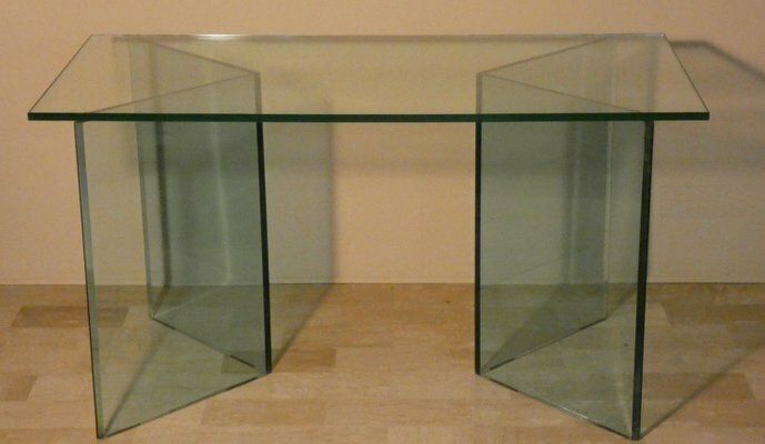 Bacco Transparent Glass Desk Attributed To Tonelli, Italy, 1980s photo furniture
