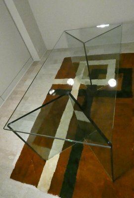 1450.0 Bacco Transparent Glass Desk Attributed To Tonelli, Italy, 1980s photo