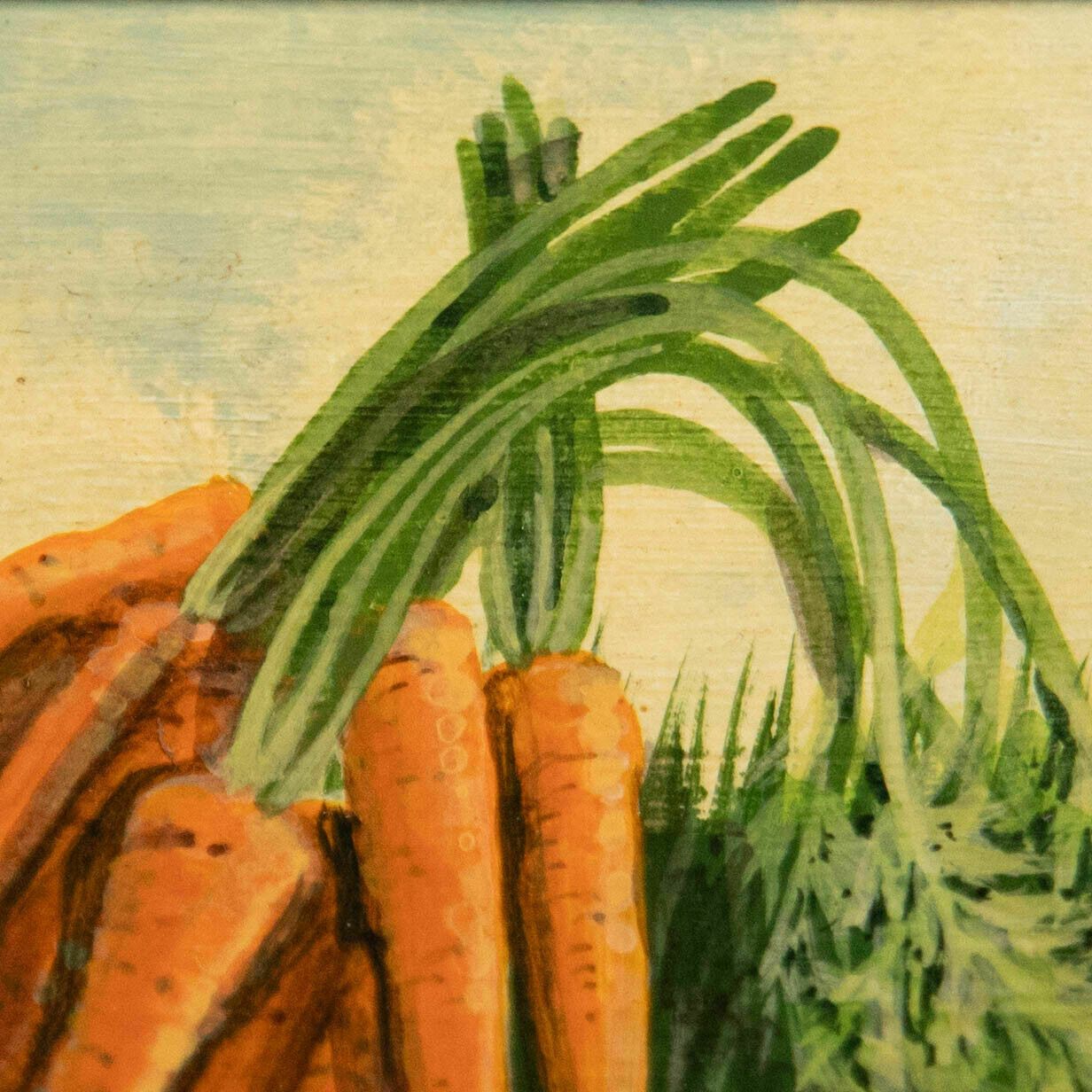Jane Robinson Framed Contemporary Oil, Carrots By The Bunch photo Art
