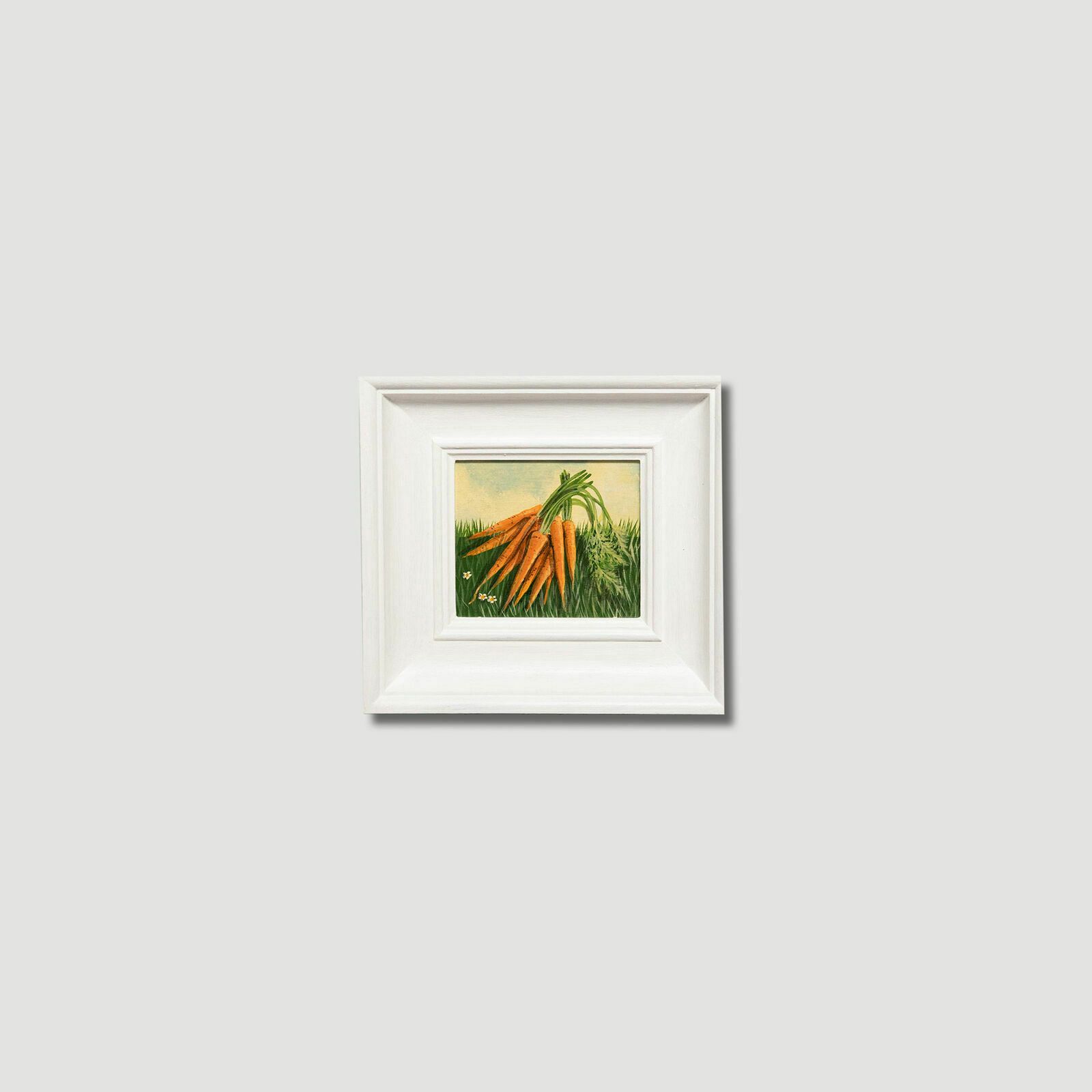 Jane Robinson Framed Contemporary Oil, Carrots By The Bunch photo vinterior