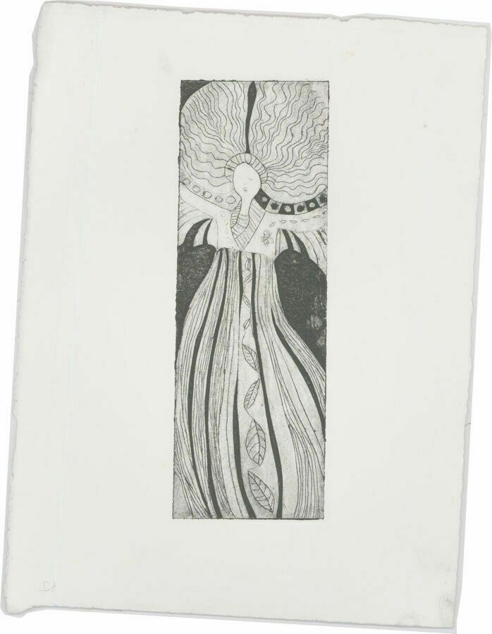 Patricia Johnstone (1944 2023) Contemporary Etching, Lady Of The Lake photo furniture